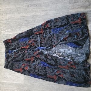 Free People Velvet Boho Sheer Button Front Maxi Skirt Size 6